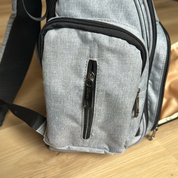 Mancro Diaper Bag Backpack Gray Waterproof Multicompartments Insulated Pockets - Picture 8 of 13